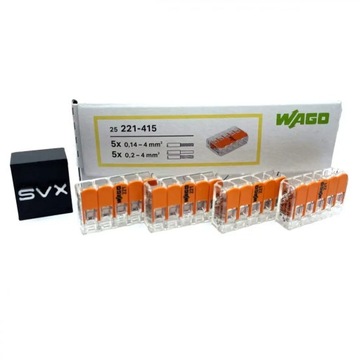 50x БЫСТРОСОЕДИНИТЕЛЬ WAGO 221-413 3x0,14-4 РАЗЪЕМ
