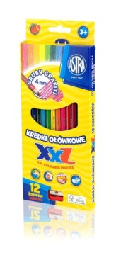 Кольорові олівці шестигранні Jumbo XXL Astra 12 кольорів