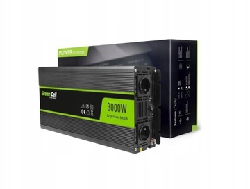 ПРЕОБРАЗОВАТЕЛЬ НАПРЯЖЕНИЯ ИНВЕРТОР Green Cell 12В -> 230В 3000Вт/6000ВТ МОДИФИКАЦИЯ