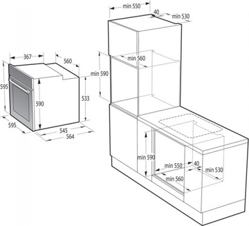 Piekarnik Gorenje BOS6737E13BG Czarny AirFry Funkcja Pizza 77 l 300°C Para