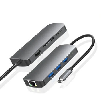 Док-станция Hub 8in1 USB-C HDMI 4K SD для Macbook Pro/Air