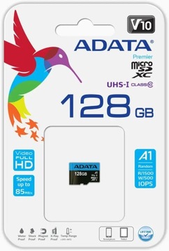 ADATA 128 ГБ micro SD HC Premiere C10 UHS-I 100 МБ