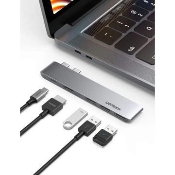 Многофункциональный порт HUB для MacBook Pro/Air 2xUSB-C — USB-C HDMI 3xUSB 3.0