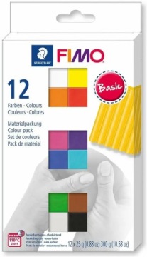 Staedtler Fimo Маса для ліплення запікальна Soft, кольори Basic, набір,
