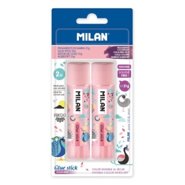 Клей-олівець 21 г рожевий 2 шт. MILAN
