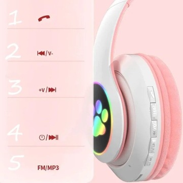 НАУШНИКИ ДЛЯ ДЕТЕЙ BLUETOOTH LED/КОШАЧЬИ УШИ, ФИОЛЕТОВЫЕ/ФИОЛЕТОВЫЕ