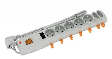 Listwa przeciwprzepięciowa Acar P7 3,0m 7 gniazd automat szara