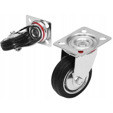 ПОВОРОТНОЕ РЕЗИНОВОЕ КОЛЕСО ДЛЯ МЕБЕЛЬНОЙ ТЕЛЕЖКИ ПРОМЫШЛЕННЫЙ РУЛЕВОЕ КОЛЕСО 75 мм