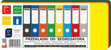 Przekładki papierowe do segregatorów 50 szt. Interdruk
