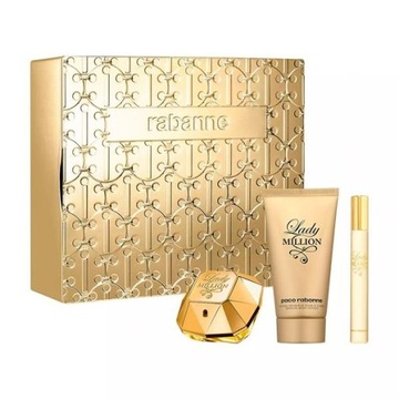 PACO RABANNE Lady Million ZESTAW SET EDP 80ml + LOTION 100 + 10 ML