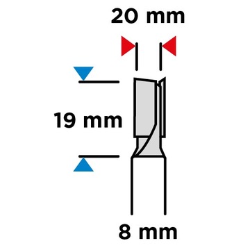 Двухтоновой резак, 20 х 19 мм, 8 -мм оправда