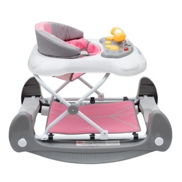 ПРОГУЛКИ BABY MIX С КАЧЕЛЯМИ И СИЛИКОНОВЫМИ КОЛЕСАМИ РОЗОВЫЙ РОЗОВЫЙ