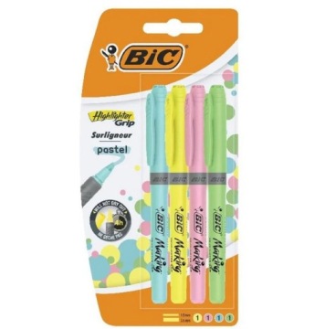Хайлайтеры BIC пастельные Highlighter Grip 4 шт.