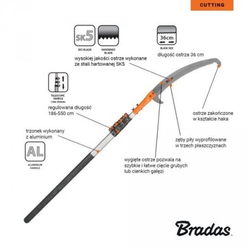 ТЕЛЕСКОПИЧЕСКАЯ ПИЛА BRADAS С КРЮКОМ
