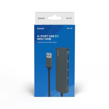 SAVIO 4-портовый концентратор USB 3.1 Gen 1, AK-53