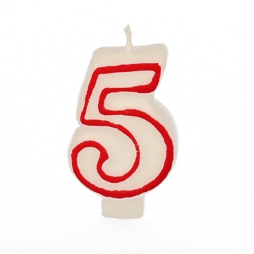 Свеча-номер, 7,3 см, цвет: белый, 