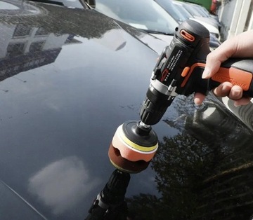 GĄBKI POLERSKIE 12 ELEMENTÓW MOCOWANE NA RZEP 80 mm ŚREDNICY