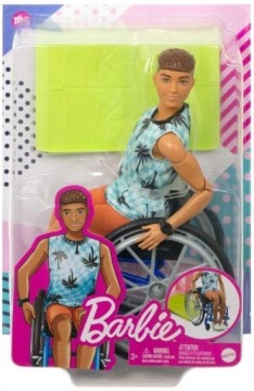 BARBIE KEN FASHIONISTAS LALKA NA WÓZKU INWALIDZKIM HJT59