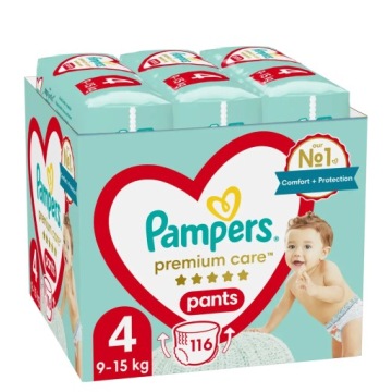 Pampers Premium Care Трусики-підгузки розмір 4, 9-15 кг, 2 x 58 шт.