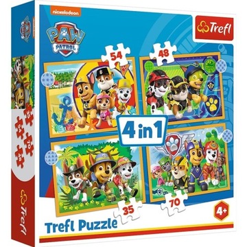 TREFL Puzzle 4w1 Wakacyjny Psi Patrol
