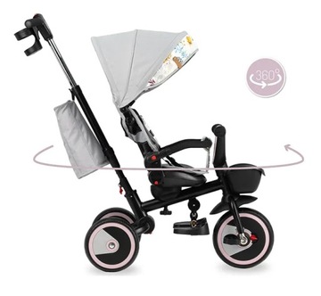 Трехколесный велосипед 5-в-1 — MoMi INVIDIA ТЕМНО-СИНИЙ — ВРАЩАЮЩАЯСЯ НА 360° КОРЗИНА