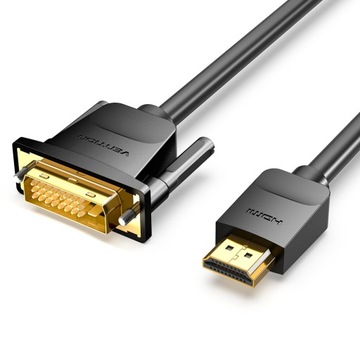 ДВУНАПРАВЛЕННЫЙ КАБЕЛЬ VENTION КАБЕЛЬ HDMI-DVI FULL HD ДЛЯ МОНИТОРА 1,5 М