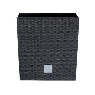 Doniczka ratanowa z wkładem niska DRTS170L - antracytowy