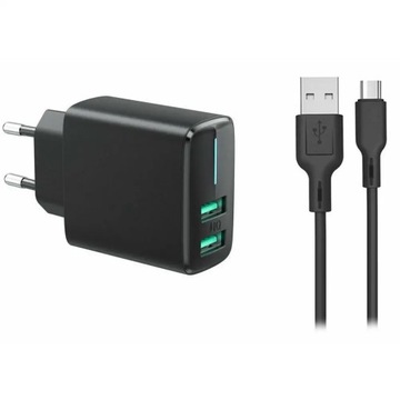 Ładowarka Sieciowa 68715 - 2 x USB 3,4A + kabel USB - C 1m