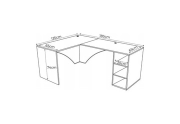 Угловой черный игровой компьютерный стол