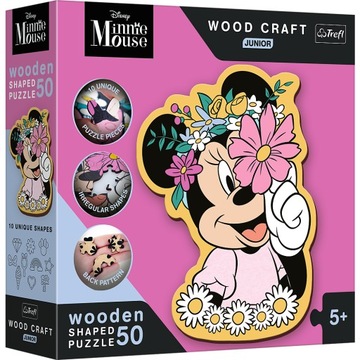 PUZZLE DREWNIANE W ŚWIECIE MINNIE 50 ELEMENTÓW