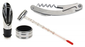 Набор винных аксессуаров Koopman, нержавеющая сталь, серебристый/черный