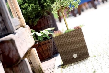 Doniczka rattan DRTS325L Donica + wkład Mocca