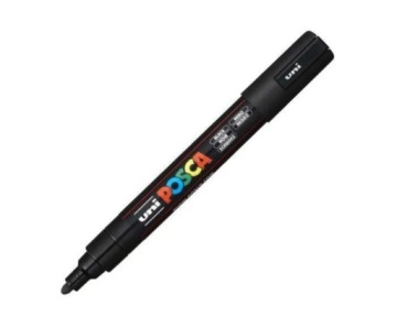Черный пигментный маркер Posca. ПК-5М УНИ