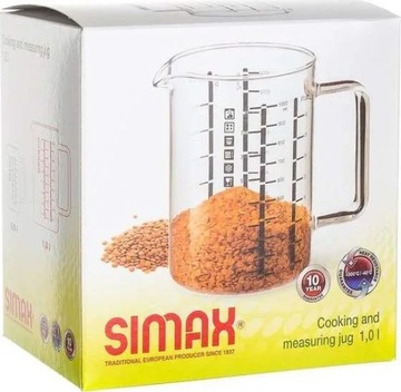 SIMAX ТЕРМОСТОЙКИЙ КУВШИН, КУХОННАЯ МЕРКА, 1 Л