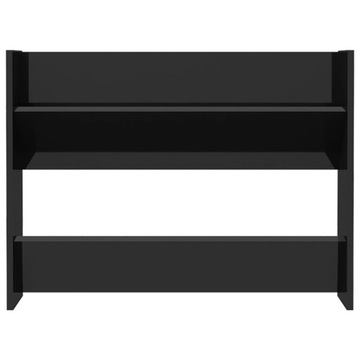 vidaXL Настенная полка для обуви Черный глянцевый 80x18x60 см Slab