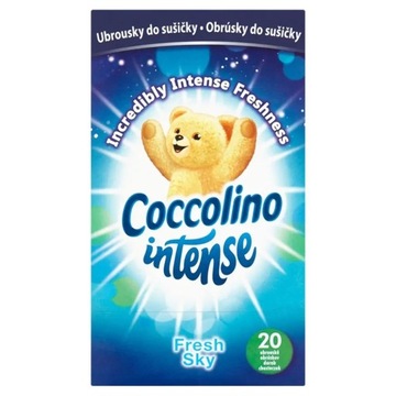 Coccolino Intense Fresh Sky chusteczki zapachowe do suszarki 20 sztuk