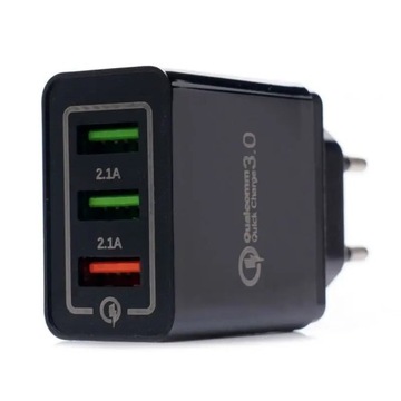 СЕТЕВОЕ ЗАРЯДНОЕ УСТРОЙСТВО QUICK CHARGE 3.0 FAST 3XUSB KD1236