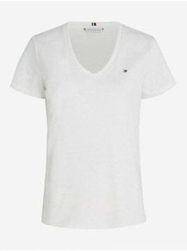 TOMMY HILFIGER KOSZULKA DAMSKA T-SHIRT ECRU r.M