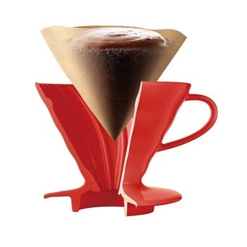 HARIO DRIP V60-02 КРАСНЫЙ + КОРИЧНЕВЫЙ БУМАЖНЫЕ ФИЛЬТРЫ 100 шт.