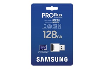 SAMSUNG 128 ГБ, Карта MicroSD PRO Plus с адаптером SD, синий | Samsung