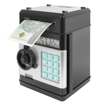 Skarbonka Sejf Wpłatomat Monet Banknotów na PIN