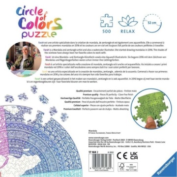 Пазл 500 деталей, круг. Цветовая палитра. Мандала