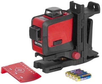 LASER LINIOWY 3D 360° 3-PŁASZCZYZNOWY CZERW AKU