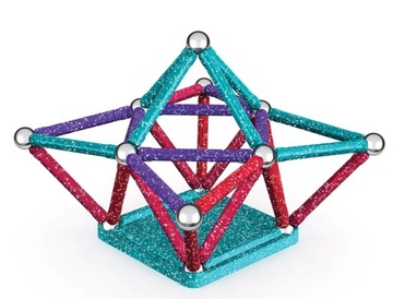 Geomag Магнитные блоки с блестками, переработанные, 60 шт. с блестками