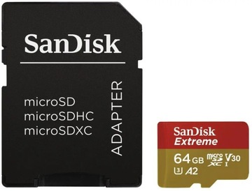 Карта памяти MicroSDXC Extreme 64 ГБ + адаптер