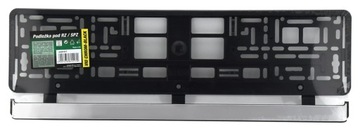 РАМКА ДЛЯ НОМЕРНЫХ ЗНАКОВ, СЕРЕБРЯНАЯ ГЛЯНЦЕВАЯ