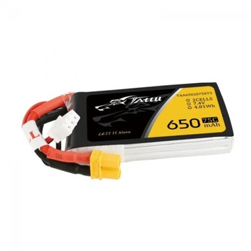 TATTU MOCNY AKUMULATOR BATERIA 650MAH 7.4V 75C 2S1P JST-XH KONEKTOR XT30