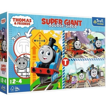 Puzzle - 15 GIANT - Zabawy Tomka / Thomas and Friends Trefl 42008