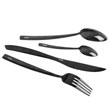 BLACK LUXURE ЧЕРНЫЙ НАБОР СТОЛОВЫХ ПРИБОРОВ ЧЕРНЫЙ НАБОР СТОЛОВЫХ ПРИБОРОВ 24 ЭЛЕМЕНТА