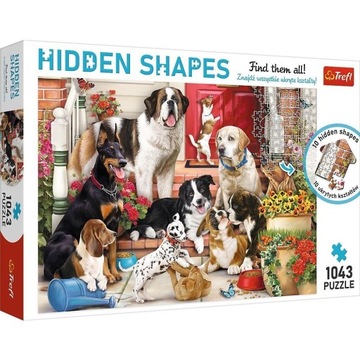 Puzzle Trefl Hidden Shapes 1043 elementów Psia Zabawa 10675